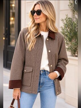 NWT House of Harlow Houndstooth Barn Jacket XS